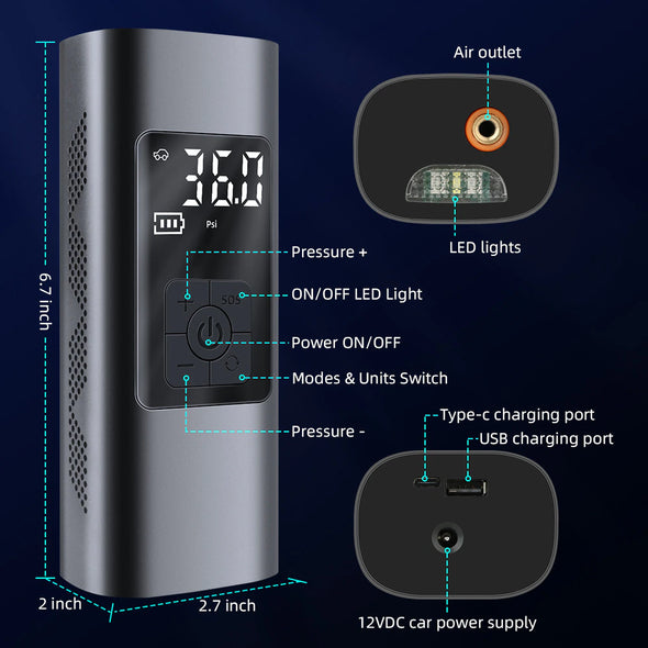 Air Pump Portable Wireless Tire Compressor