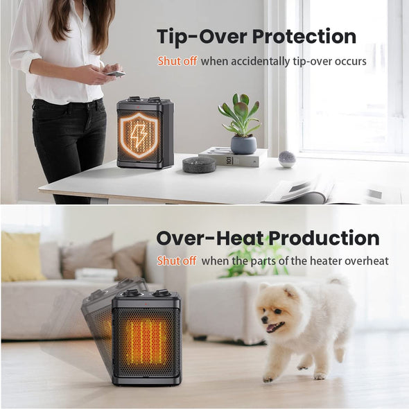 Portable Electric Space Heater (Black) 